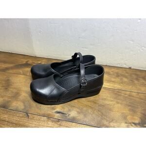 Dansko Mary Janes Black Leather Women's Size 39 / 8.5-9 Marcelle Cabrio Clogs
